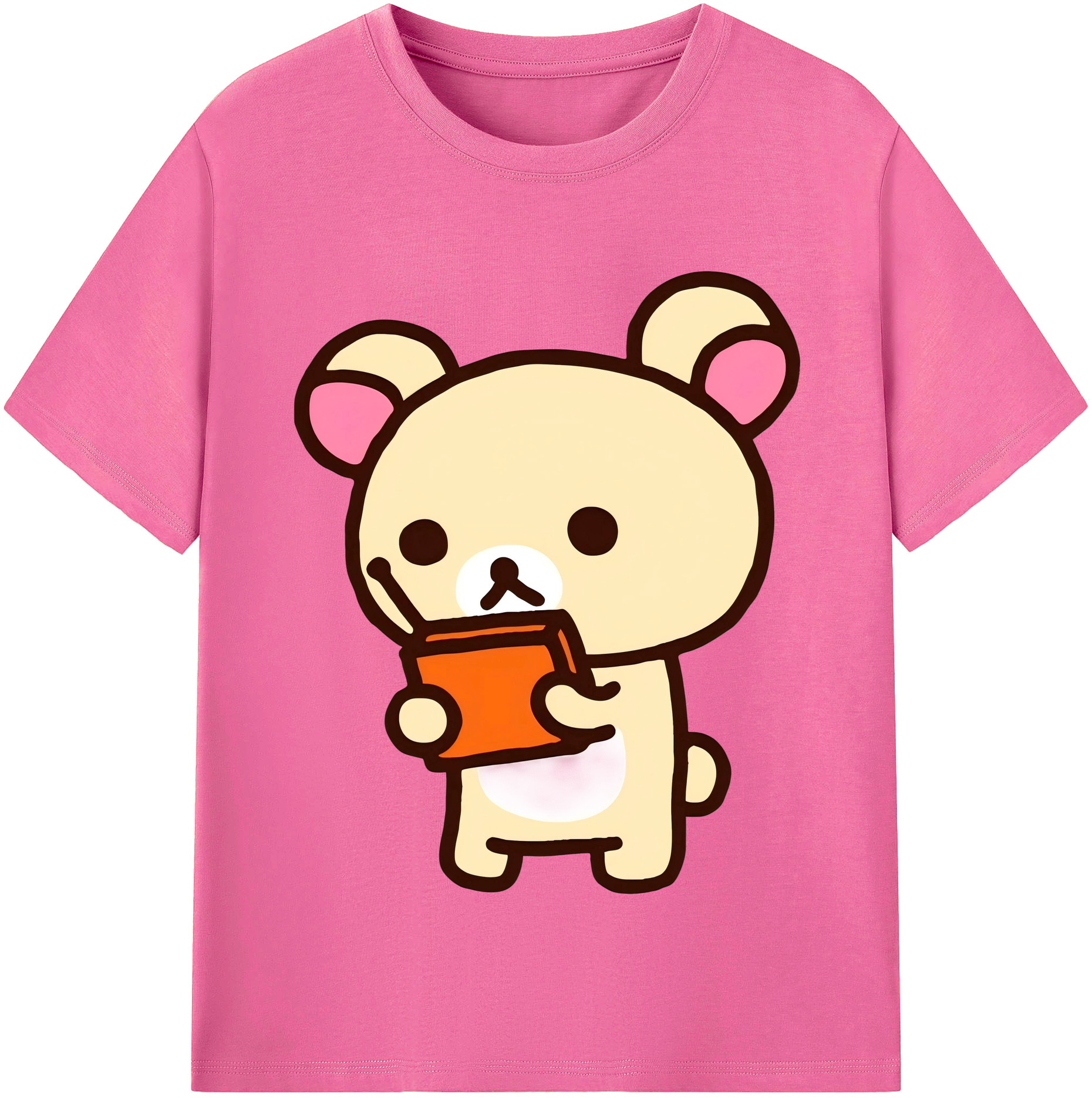 （画像用） リラックマ リラックマ キイロイトリ Rilakkuma Korilakkuma Kiiroitori レディースカジュアルプリントTシャツ（綿100％）